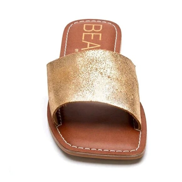 Beach By Matisse Bali Saffron Suede Slip On Sandals Women's Gold - Picture 3 of 3